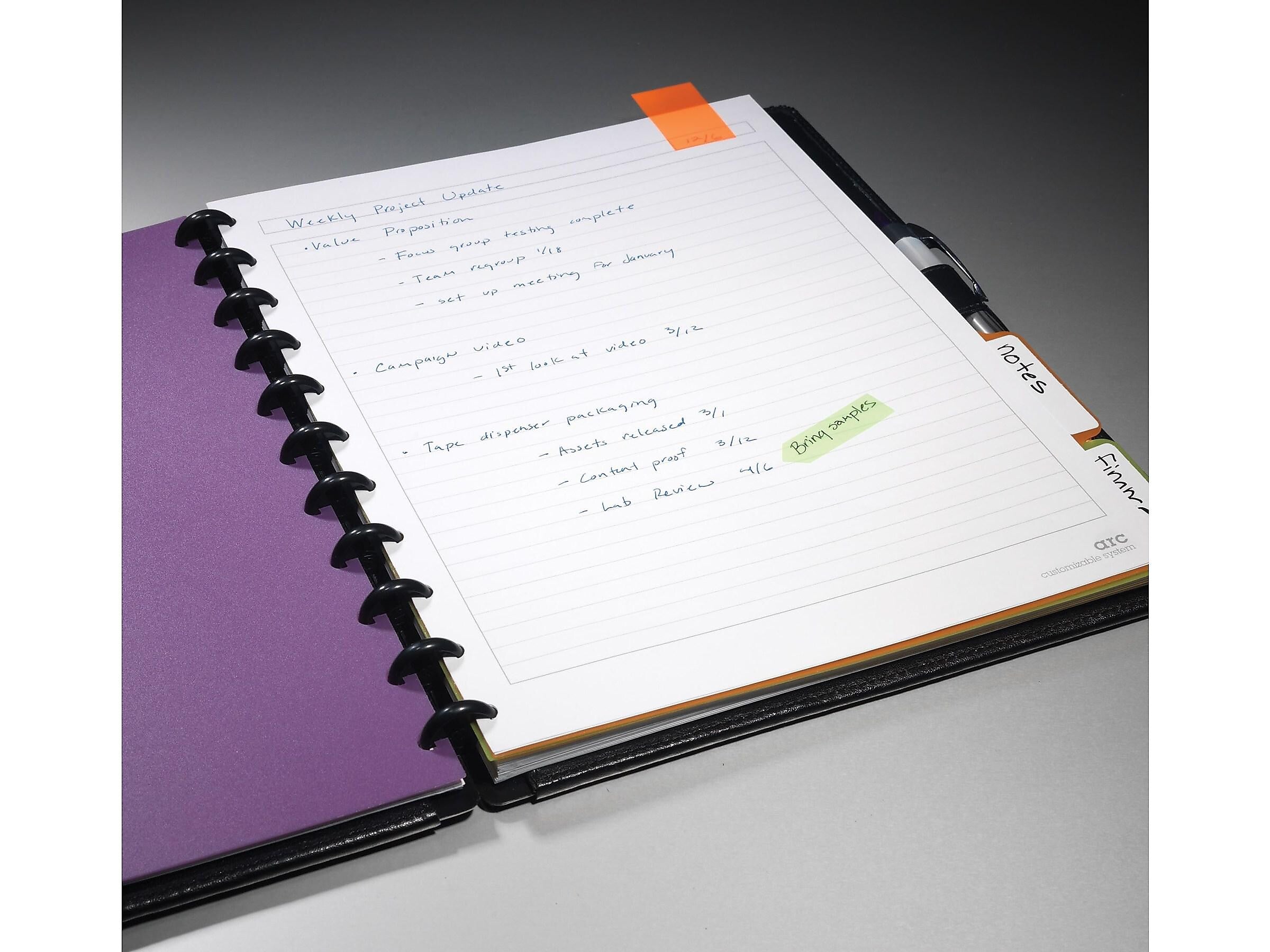 Staples Arc Customizable Notebook, 8-1/2