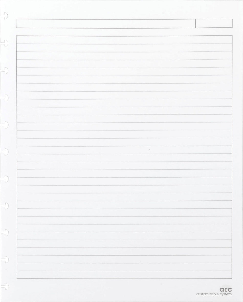 Staples Arc Notebook Systems System, 8.5" x 11", Narrow Ruled, 50 Sheets, White, 50/Pack