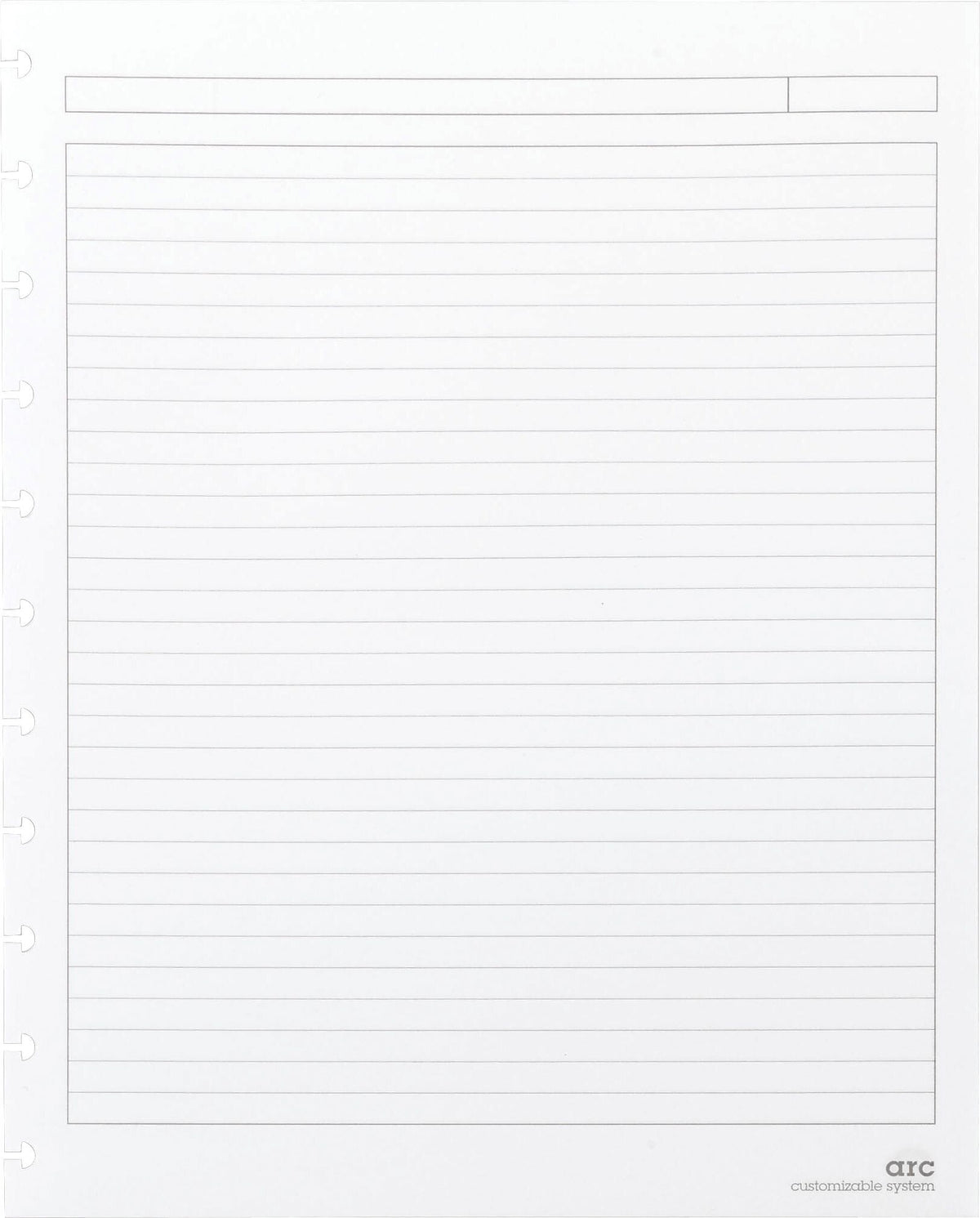 Staples Arc Notebook Systems System, 8.5" x 11", Narrow Ruled, 50 Sheets, White, 50/Pack