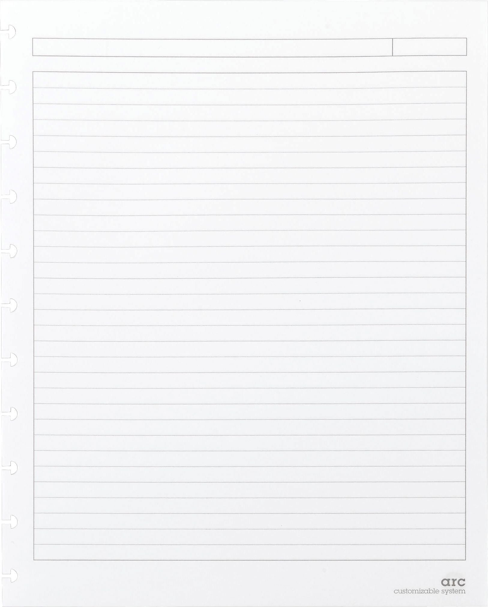 Staples Arc Notebook Systems System, 8.5" x 11", Narrow Ruled, 50 Sheets, White, 50/Pack