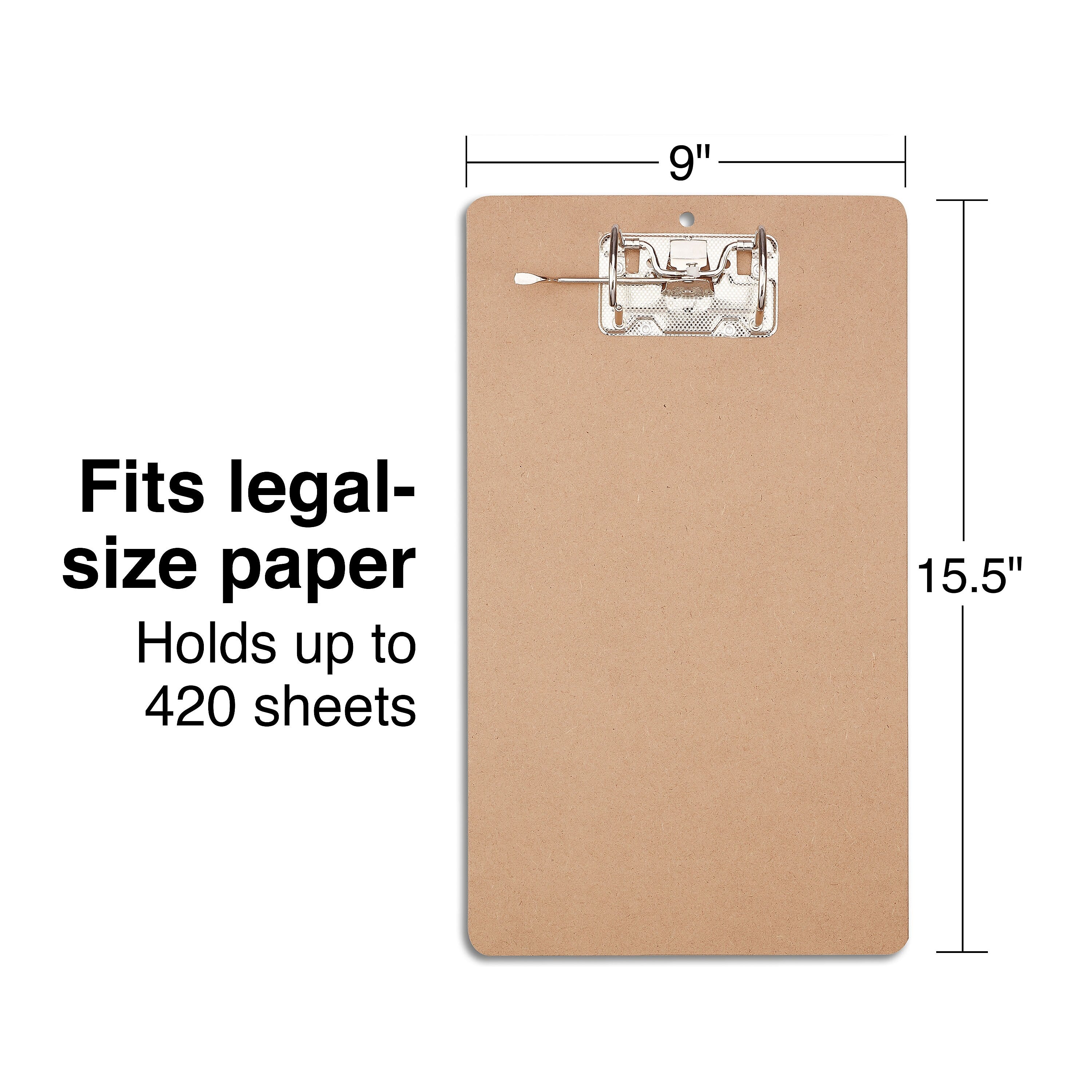 Staples ArchBoard Wood Clipboard, Legal Size, Brown