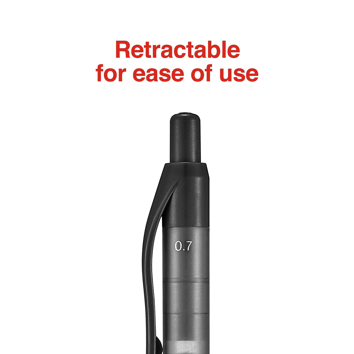 Staples Aura Retractable Gel Pens, Medium Point, Black Ink, Dozen