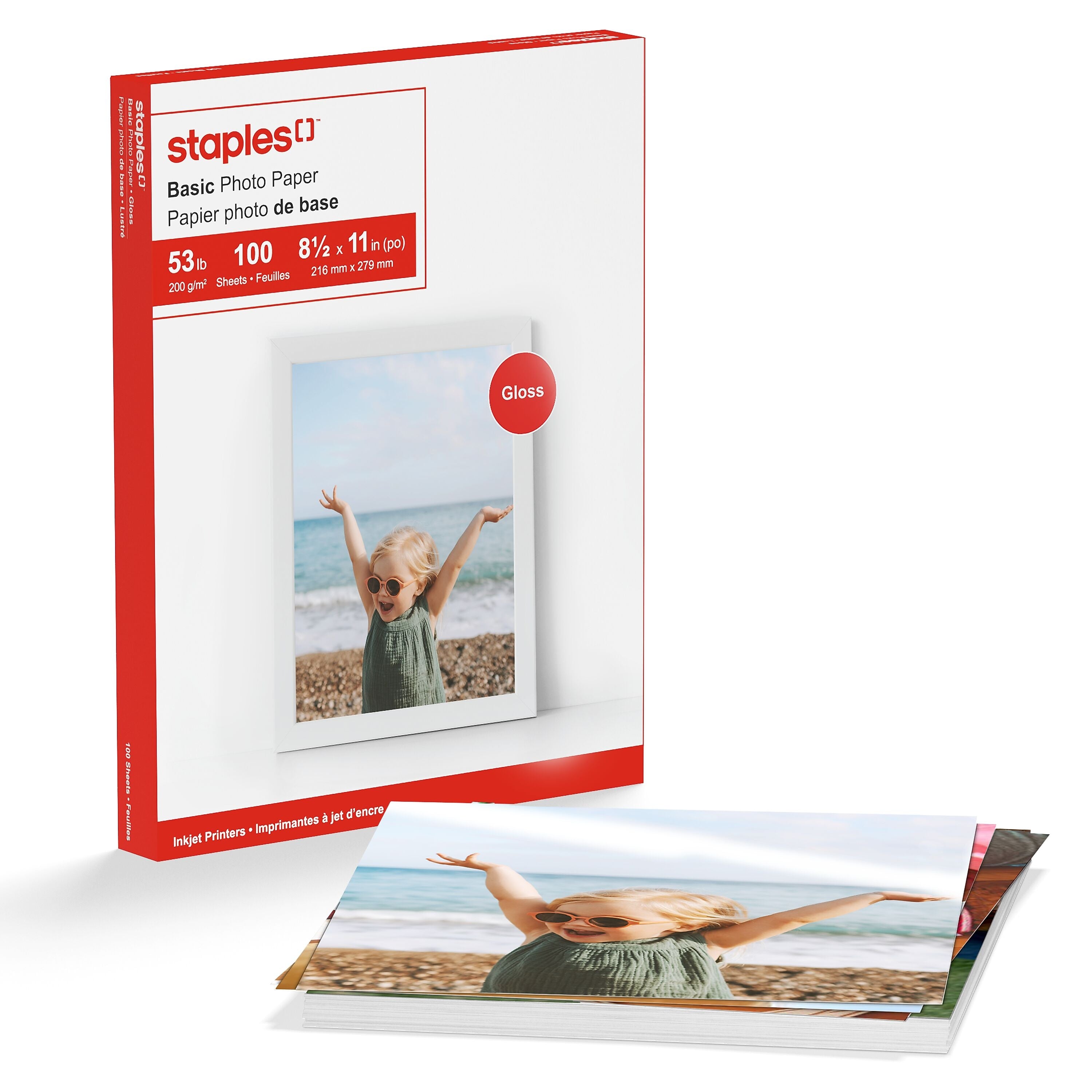 Staples Basic Glossy Photo Paper, 8.5
