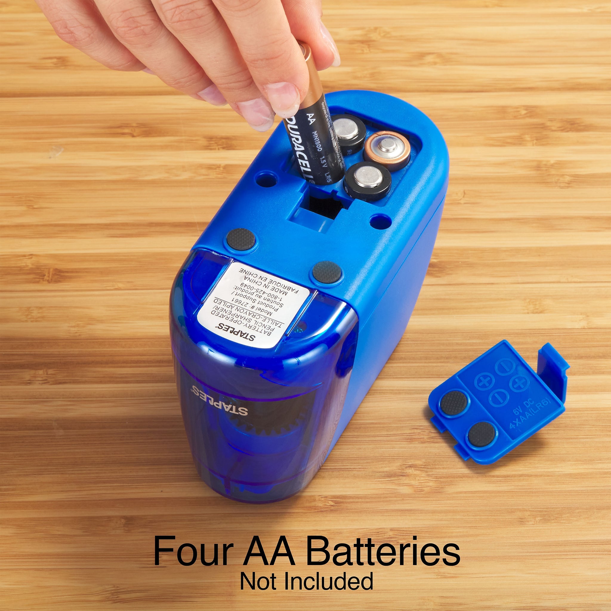 Staples® Battery Powered Pencil Sharpener, Assorted Colors