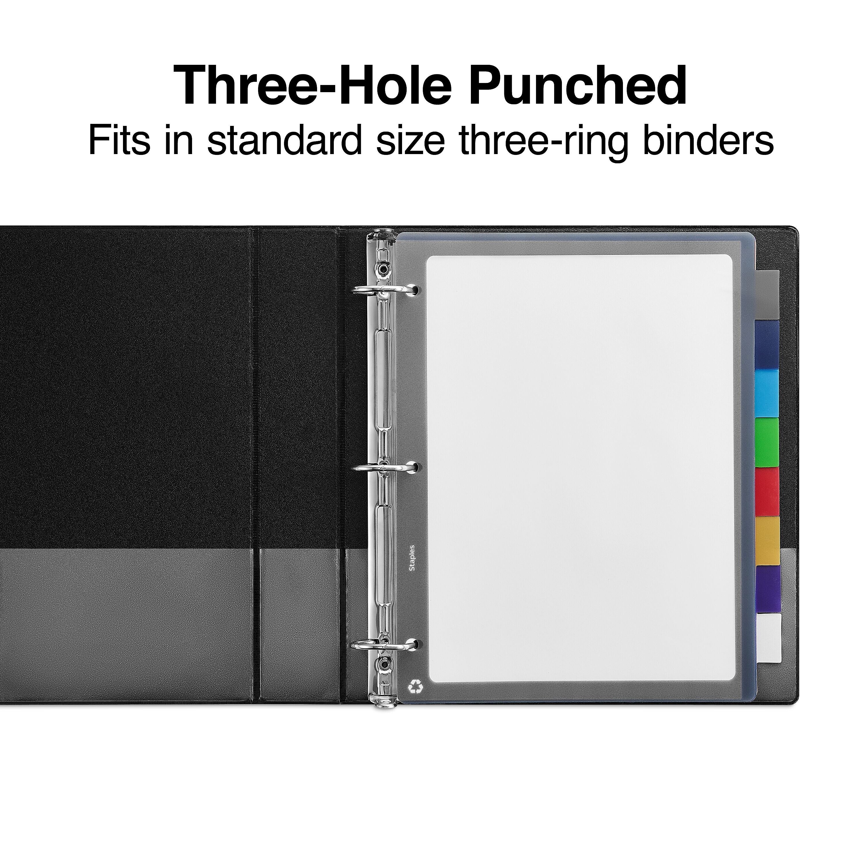 Staples Better Print & Apply Label Plastic Dividers, 8-Tab, Assorted Colors, Set