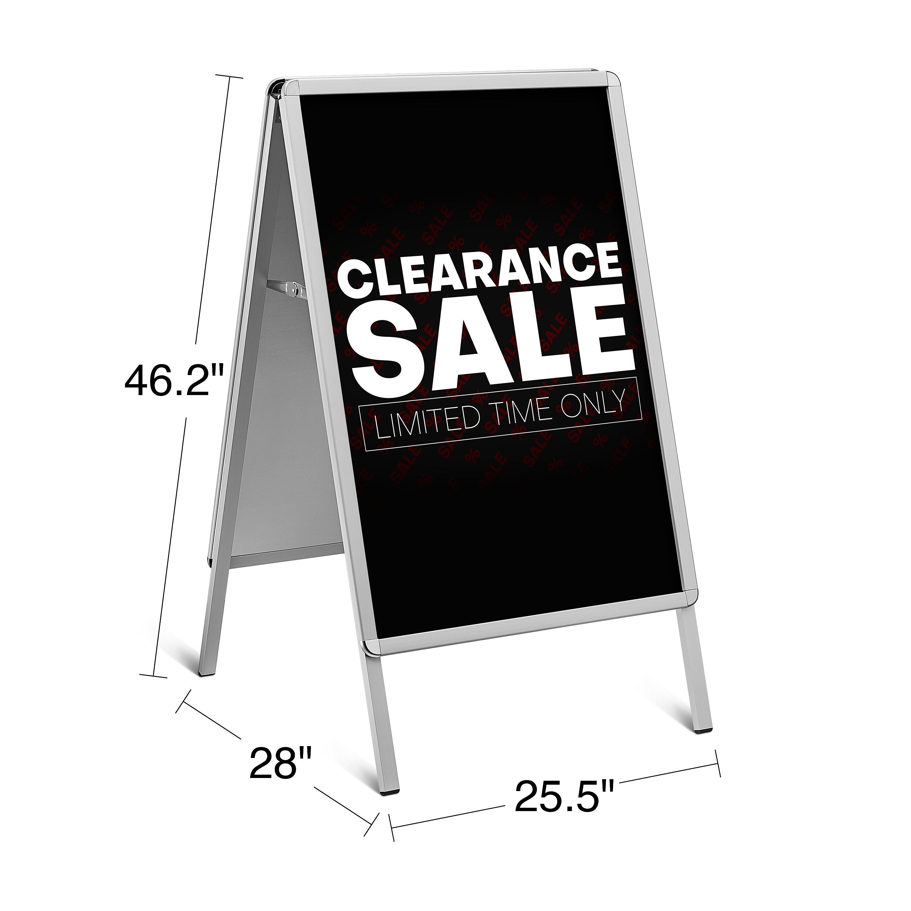 Staples® Blank Indoor/Outdoor Sidewalk Sign, White/Silver, 24" x 36" Aluminum Frame Board