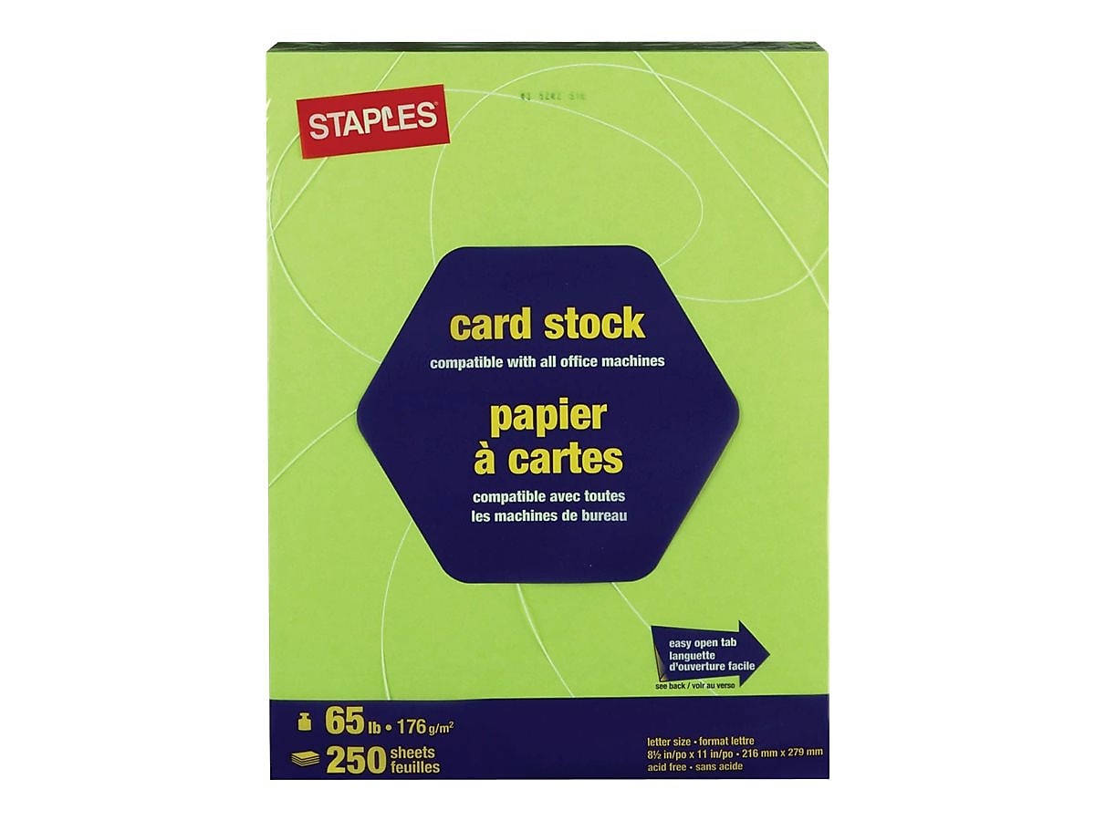 Staples Brights 65 lb. Cardstock Paper, 8.5