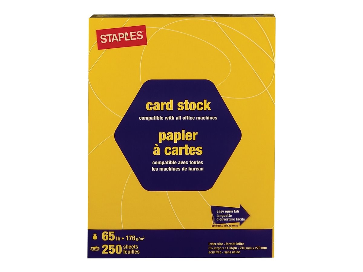 Staples Brights 65 lb. Cardstock Paper, 8.5