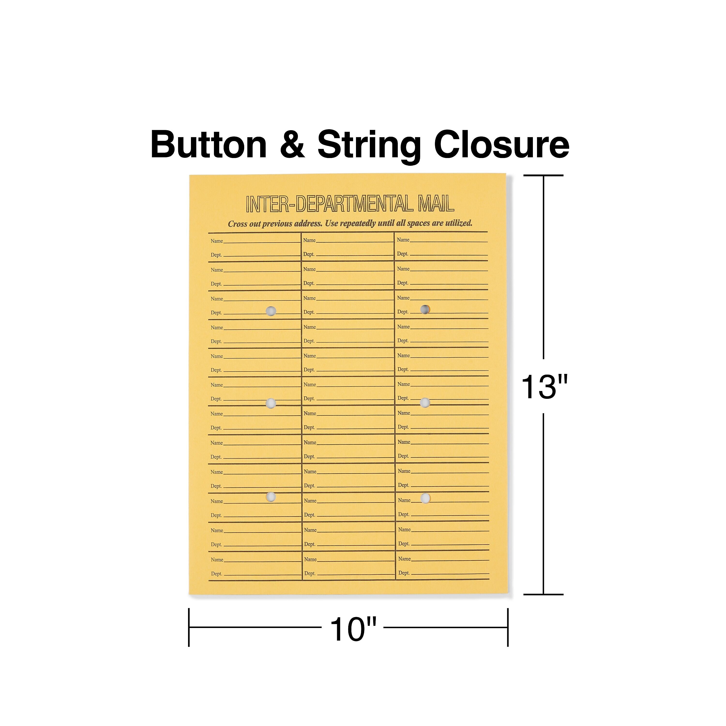 Staples Button & String Inter-Departmental Envelopes, 10