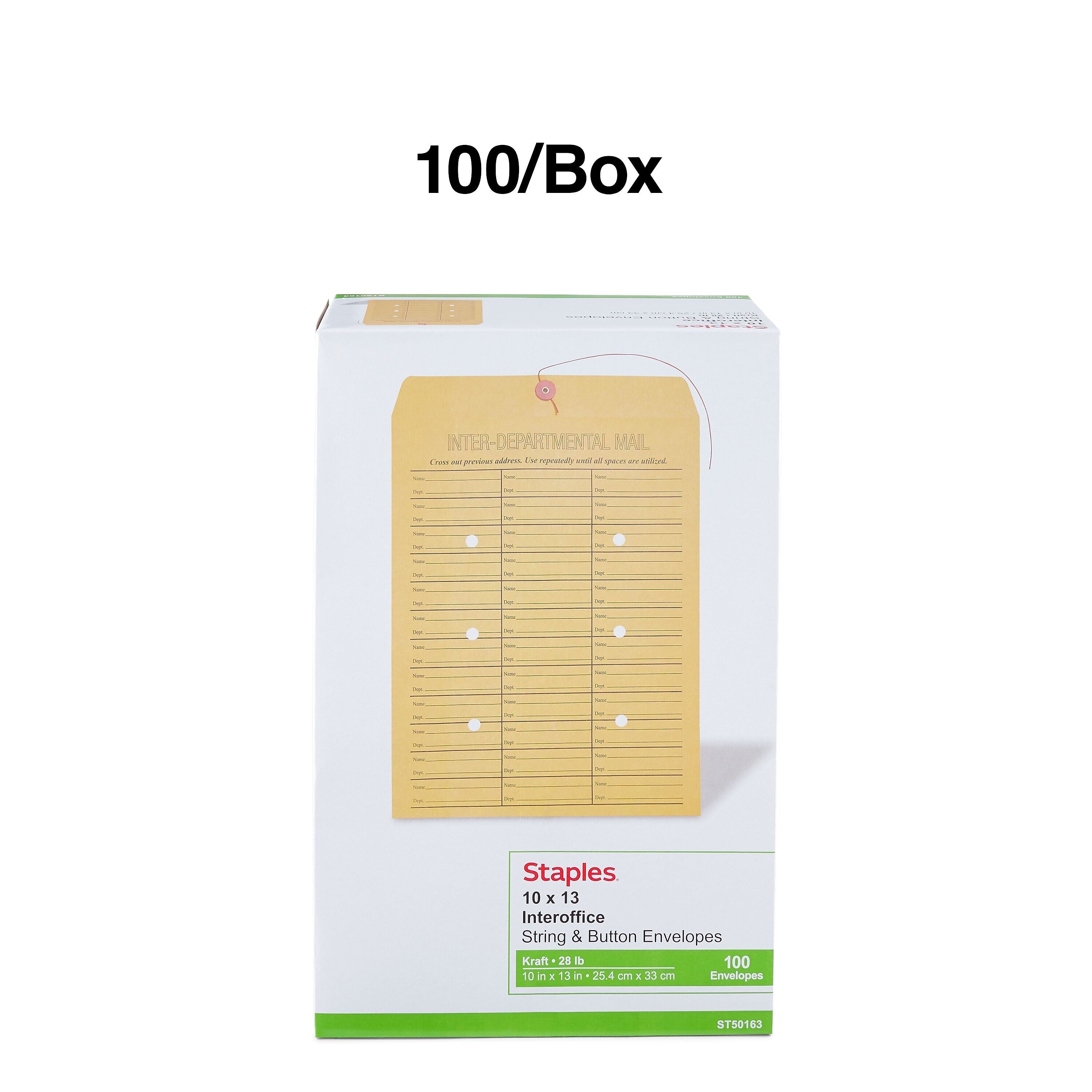 Staples Button & String Inter-Departmental Envelopes, 10