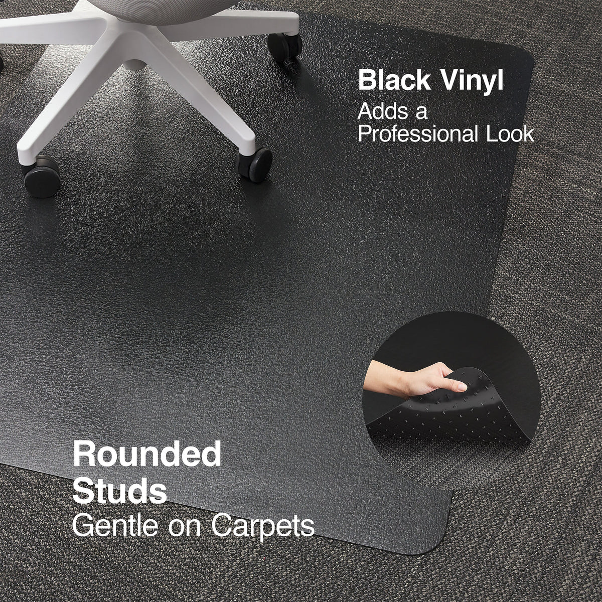 Staples® Carpet Chair Mat, 36" x 48'', Low-Pile, Black