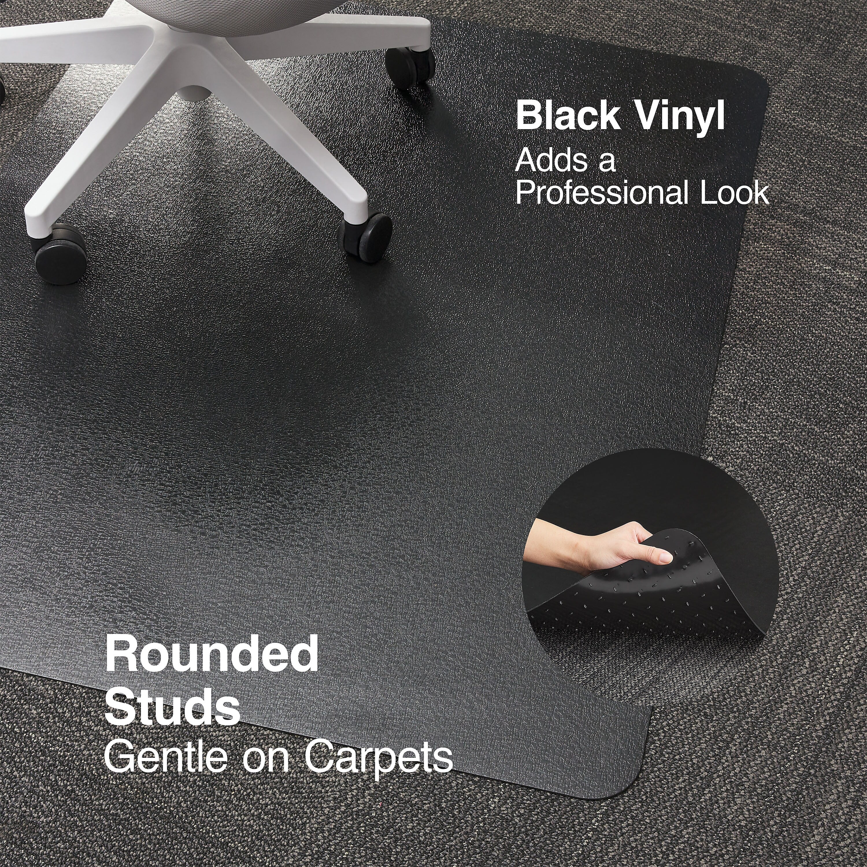 Staples® Carpet Chair Mat, 36" x 48'', Low-Pile, Black