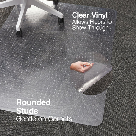 Staples® Carpet Chair Mat, 36" x 48'', Medium-Pile, Clear