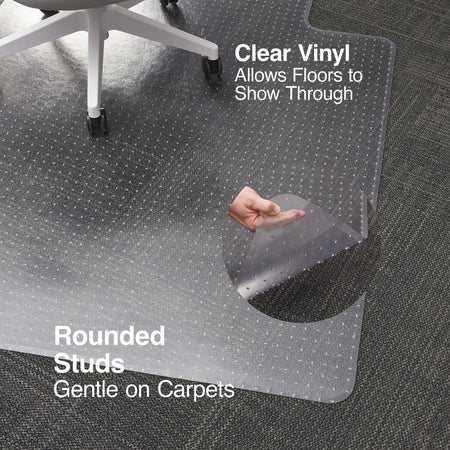 Staples® Carpet Chair Mat, 45" x 53'', Low-Pile, Crystal Clear