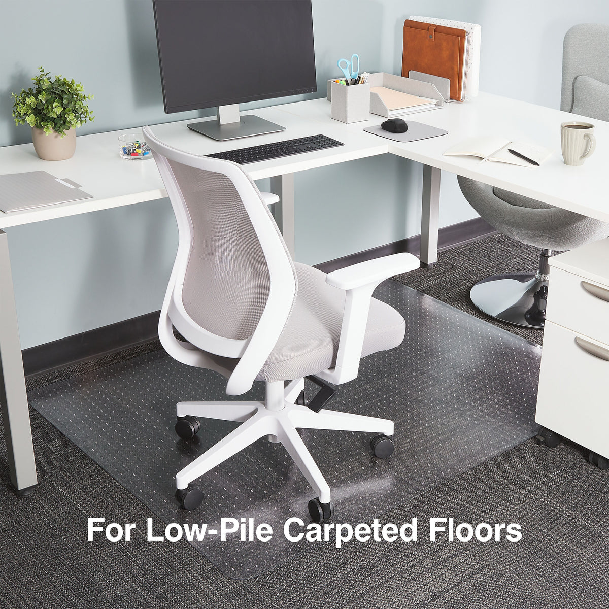 Staples® Carpet Chair Mat, 46" x 60'', Low-Pile, Crystal Clear