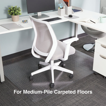 Staples® Carpet Chair Mat, 46" x 60'', Medium-Pile, Crystal Clear