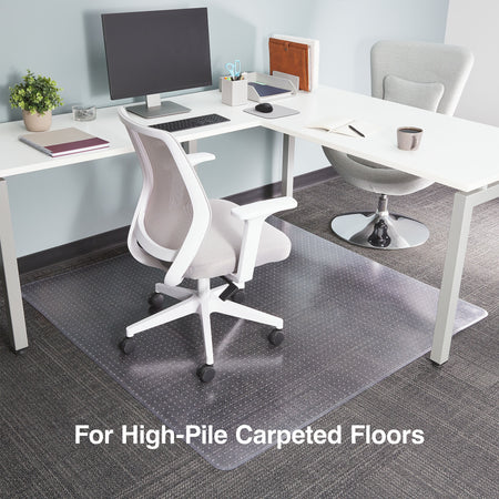 Staples® Carpet Chair Mat, High-Pile, Clear