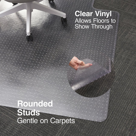 Staples® Carpet Chair Mat, High-Pile, Clear