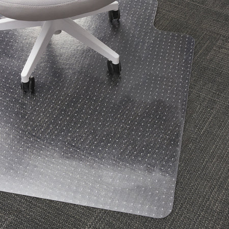 Staples® Carpet Chair Mat with Lip, 45" x 53'', Flat-Pile, Clear