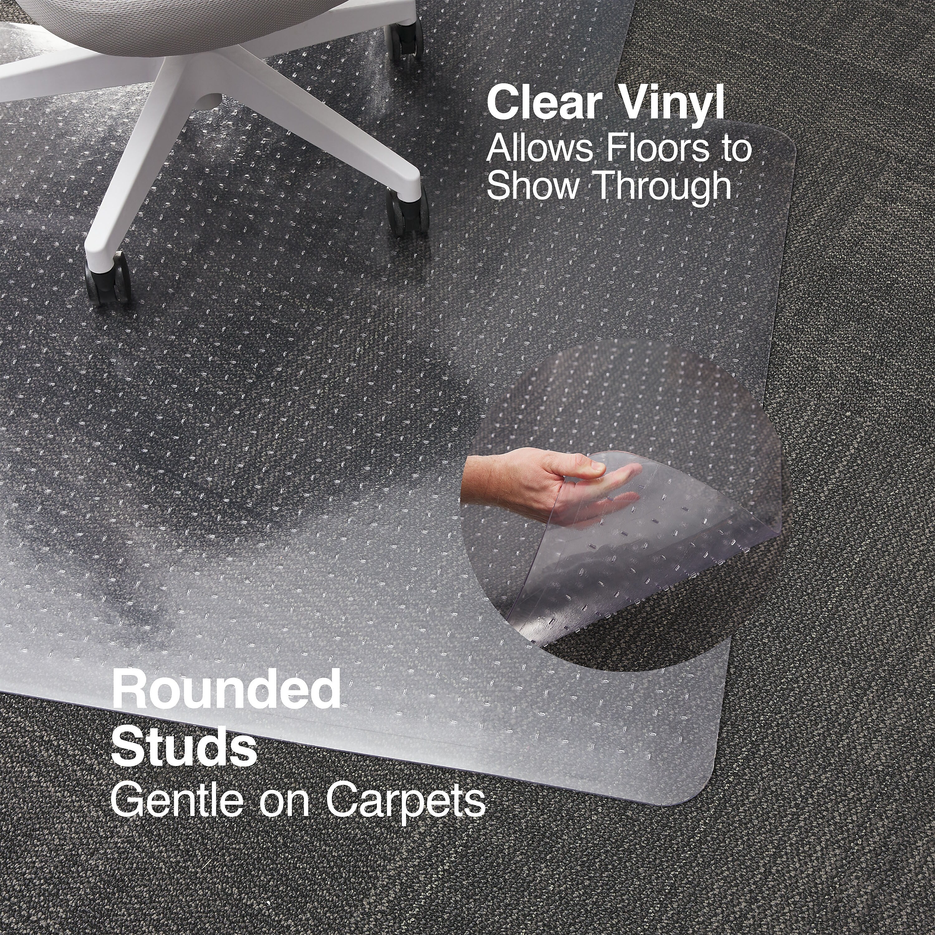 Staples® Carpet Chair Mat with Lip, 45