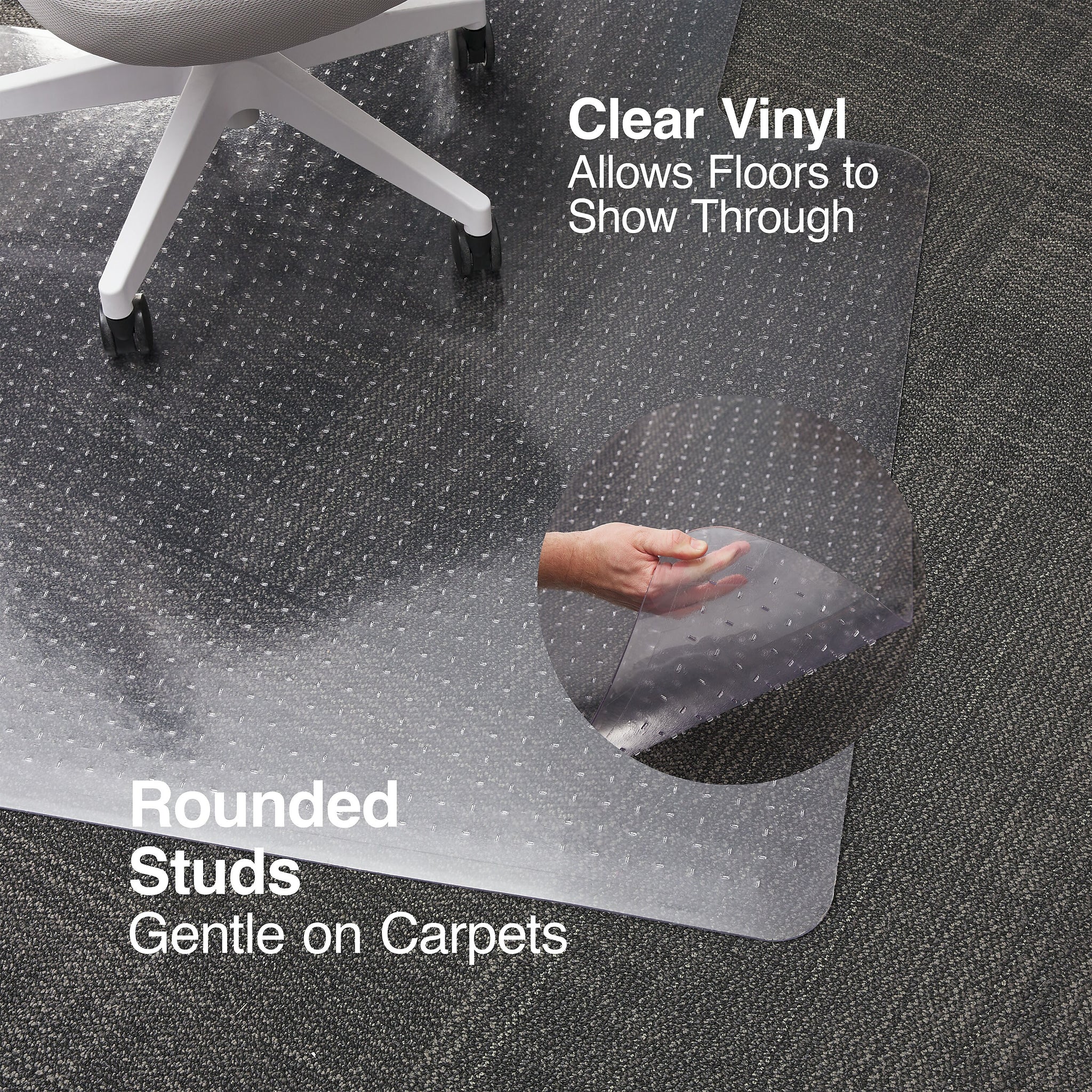 Staples® Carpet Chair Mat with Lip, 45