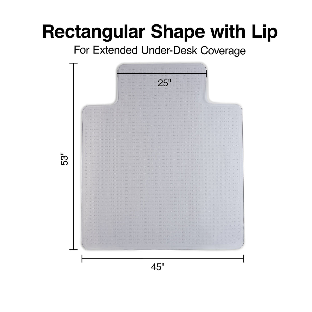 Staples® Carpet Chair Mat with Lip, 45" x 53'', High-Pile, Clear