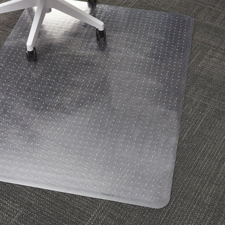 Staples® Carpet Chair Mat with Lip, 45" x 53'', Low-Pile, Crystal Clear