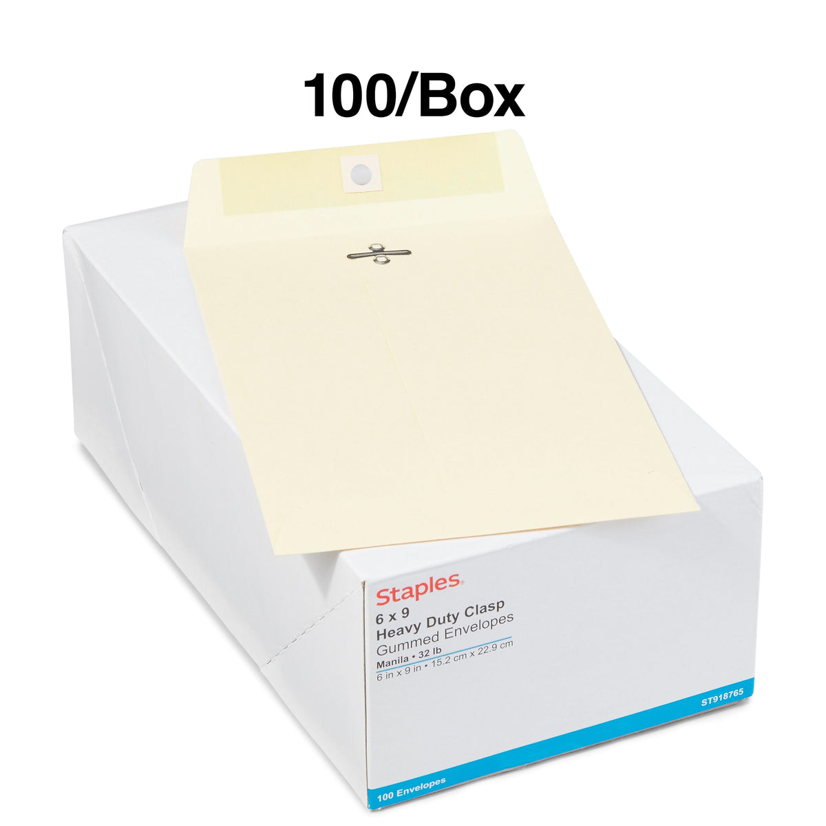 Staples Catalog Envelopes, 6" x 9", Manila, 100/Box