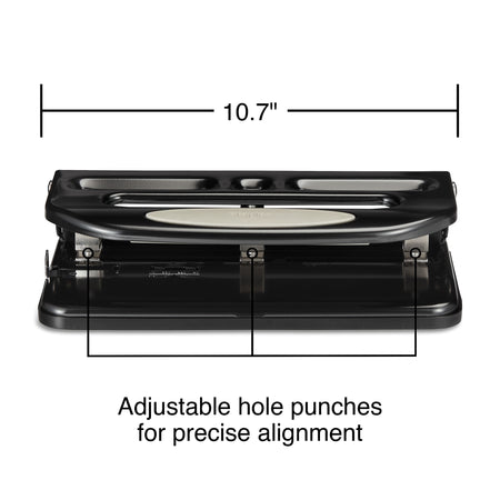 Staples Circle 3-Hole Punch, 30 Sheet Capacity, Black