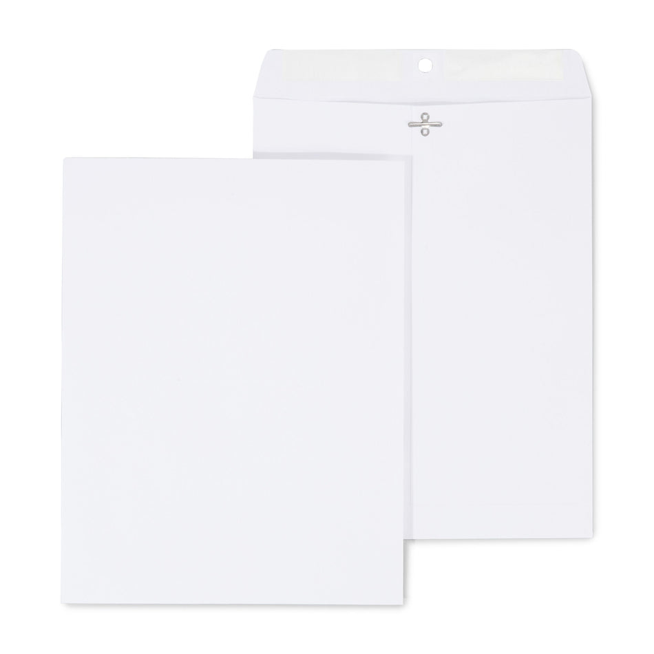 Staples Clasp & Gummed Catalog Envelopes, 10"L x 13"H, Bright White, 100/Box