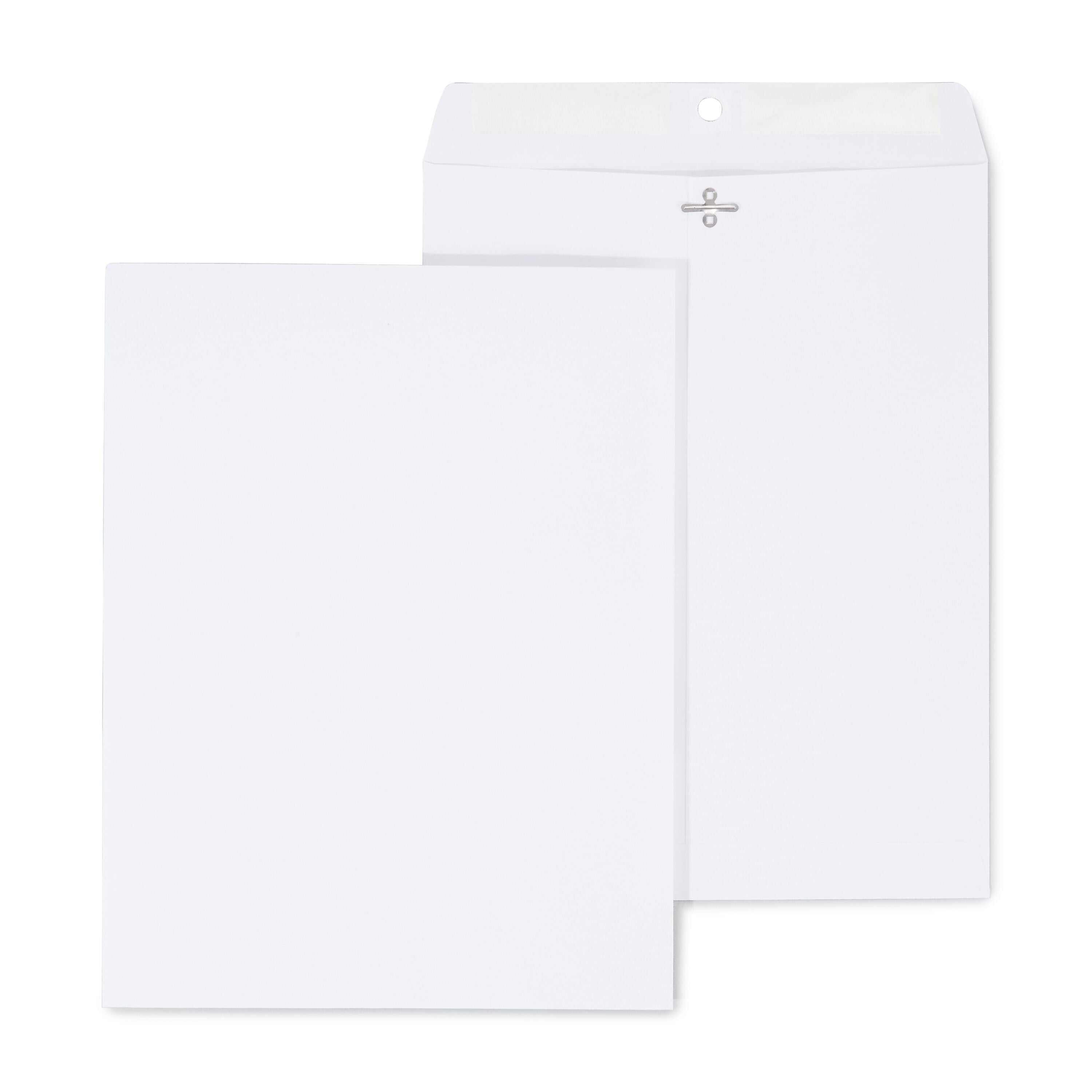 Staples Clasp & Gummed Catalog Envelopes, 10"L x 13"H, Bright White, 100/Box