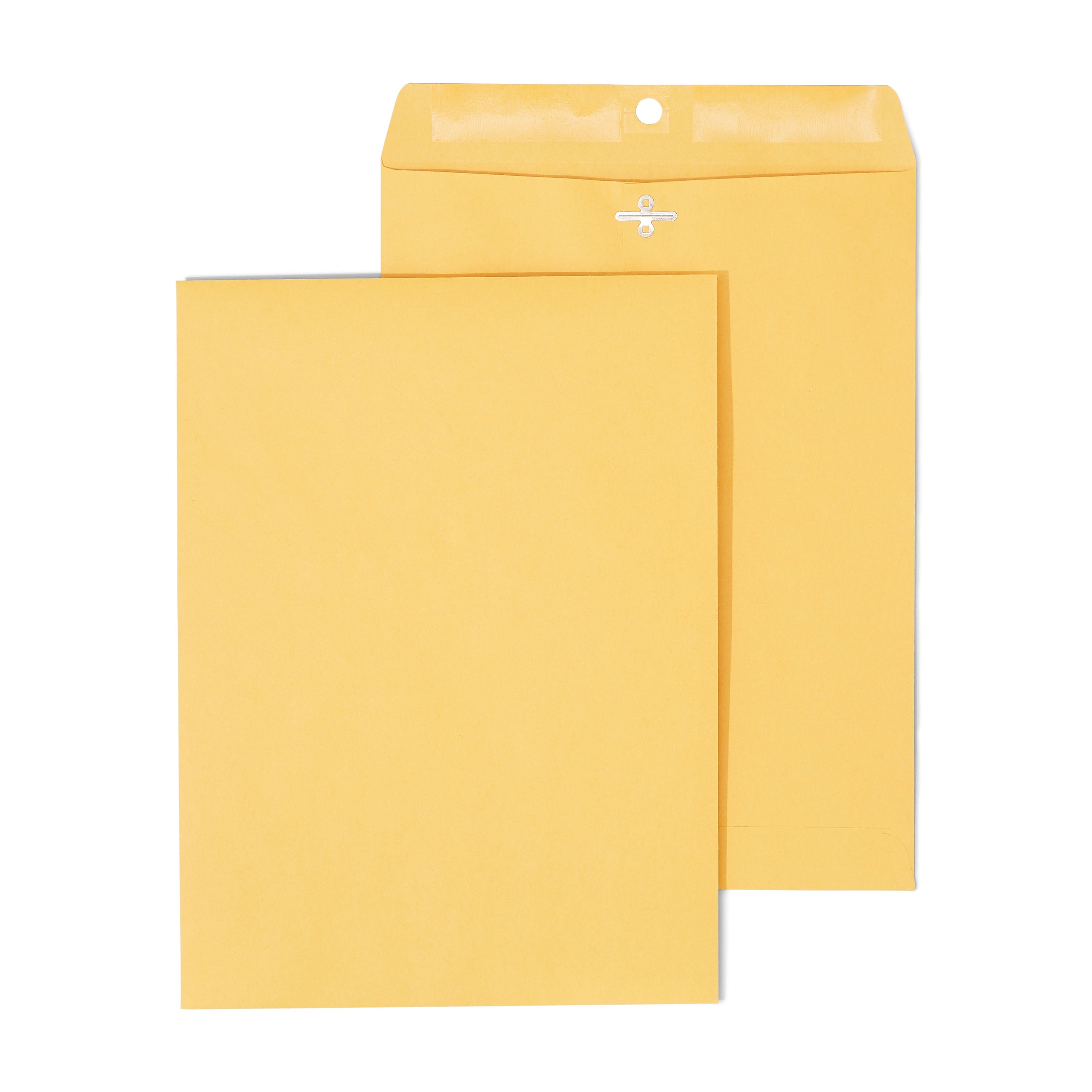 Staples Clasp & Moistenable Glue #10 Catalog Envelopes, 9"L x 12"H, Brown, 12/Pack