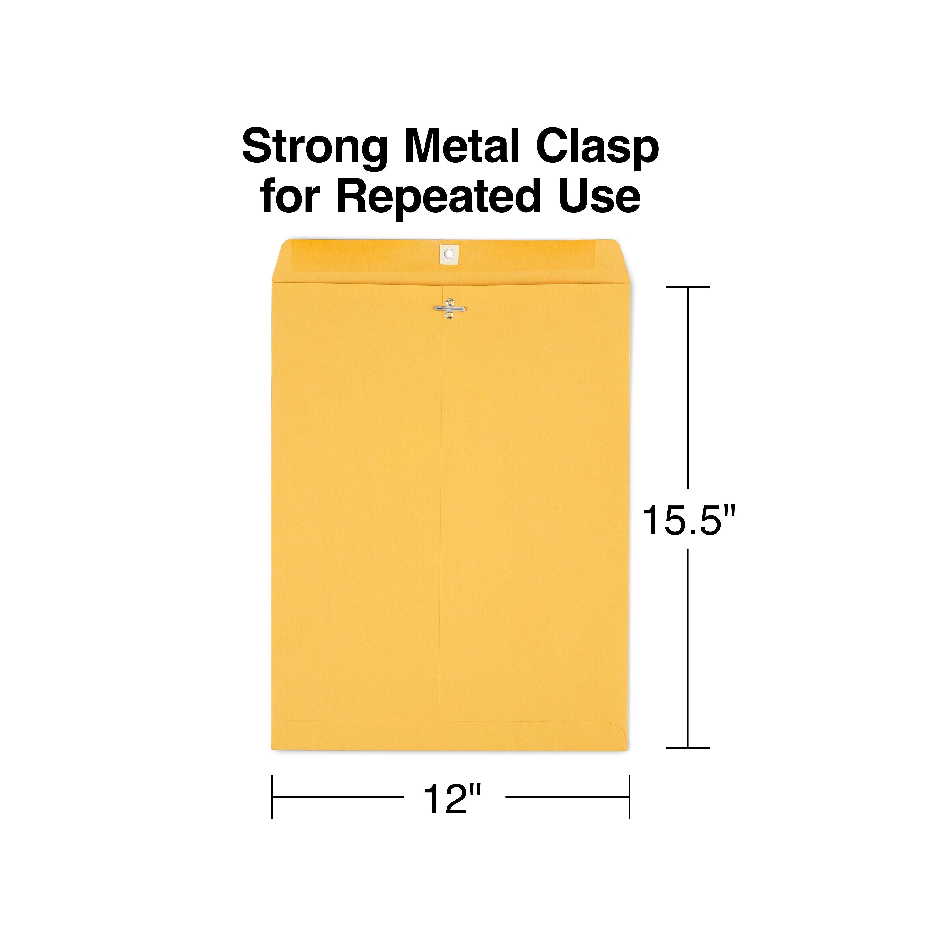 Staples Clasp & Moistenable Glue #15.5 Kraft Catalog Envelopes, 12