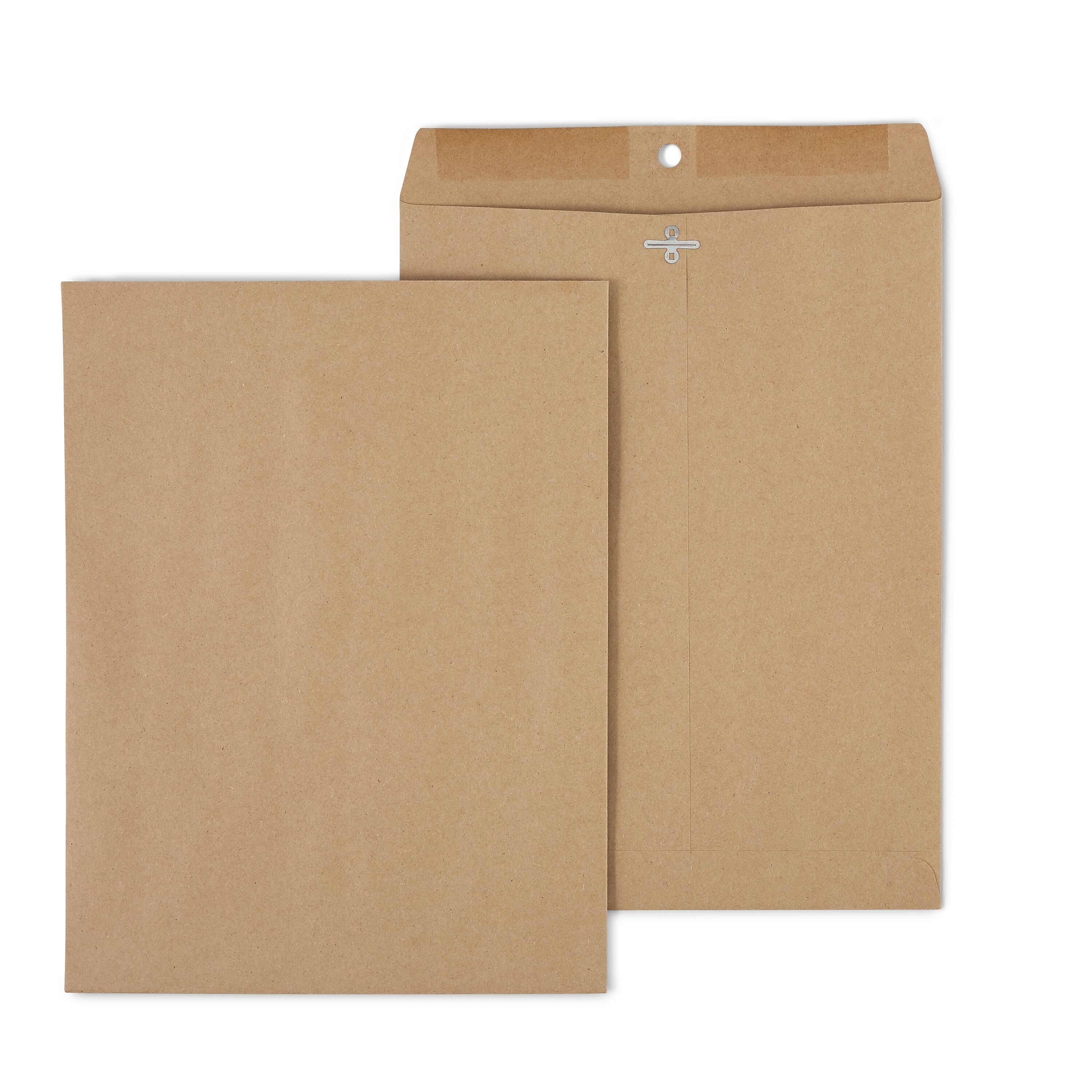 Staples Clasp & Moistenable Glue Catalog Envelopes, 10" x 13", Natural Brown, 100/Box