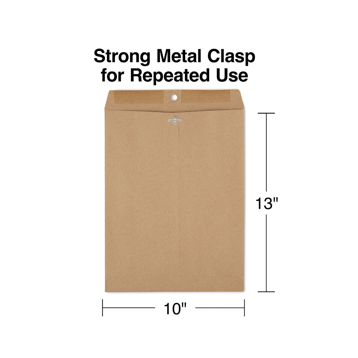 Staples Clasp & Moistenable Glue Catalog Envelopes, 10" x 13", Natural Brown, 100/Box