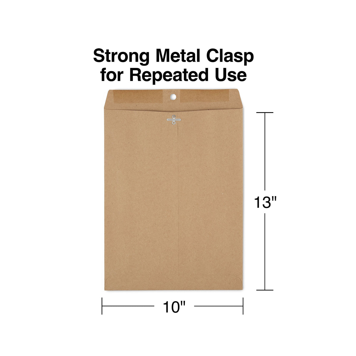 Staples Clasp & Moistenable Glue Catalog Envelopes, 10" x 13", Natural Brown, 100/Box