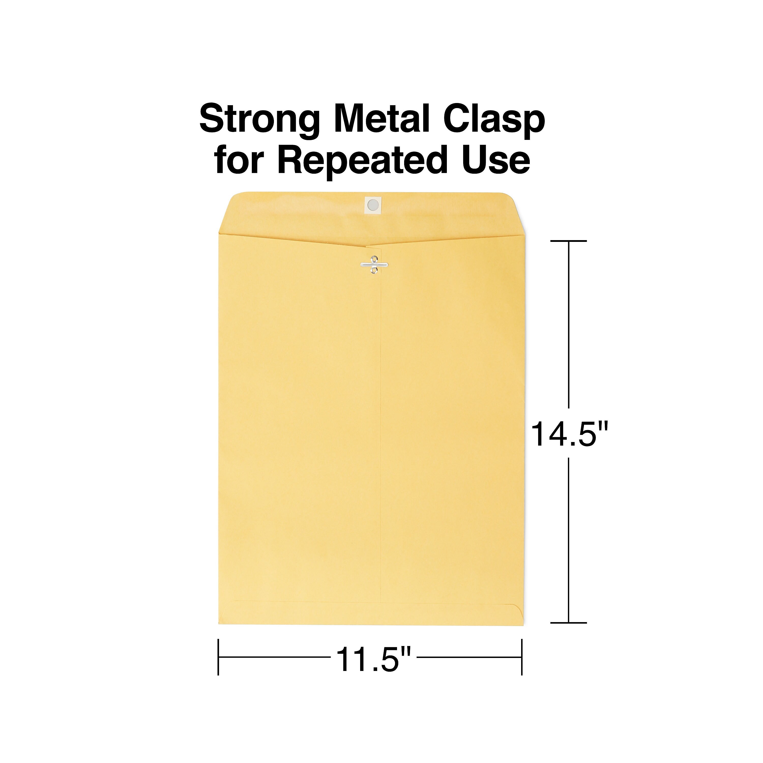 Staples Clasp & Moistenable Glue Kraft Catalog Envelope, 11 1/2" x 14 1/2", Brown, 100/Box