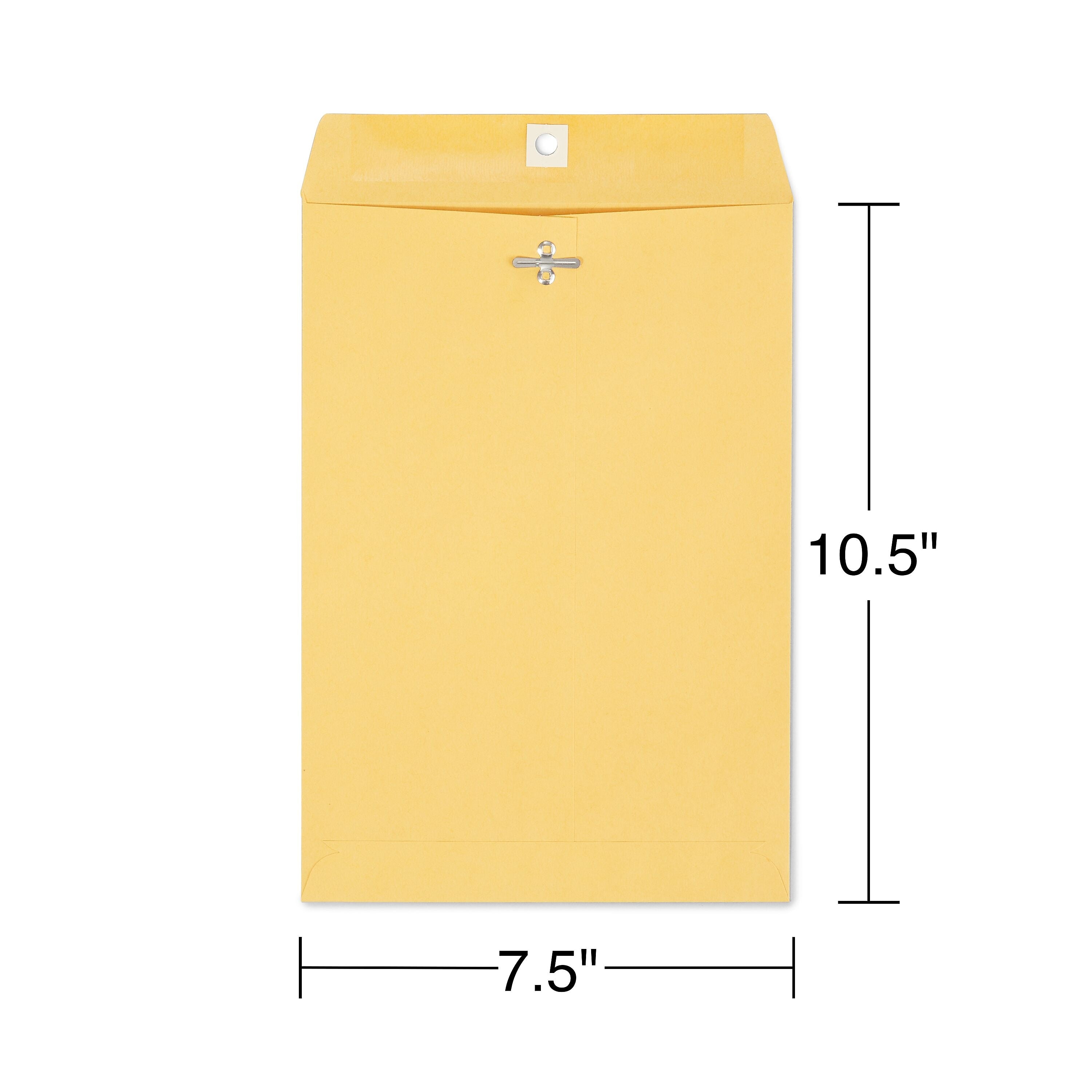 Staples Clasp & Moistenable Glue Kraft Catalog Envelopes, 7.5