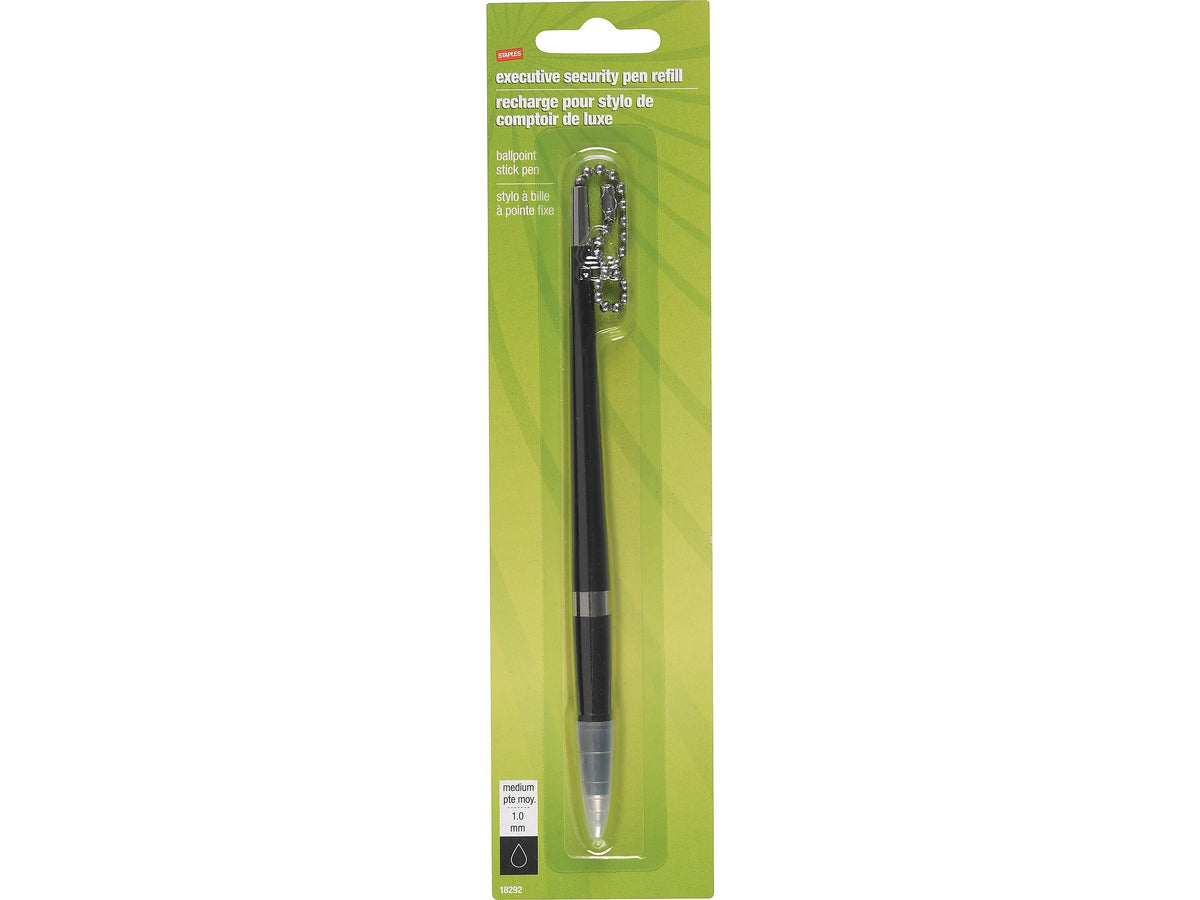 Staples® Classic Executive Counter Ballpoint Pen Refill, Medium Point, Black Ink