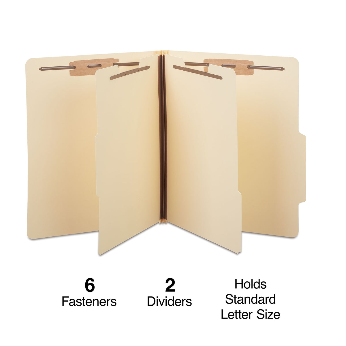 Staples® Classification Folder, 2-Dividers, 2 1/2" Expansion, Letter Size, Manila, 10/Box