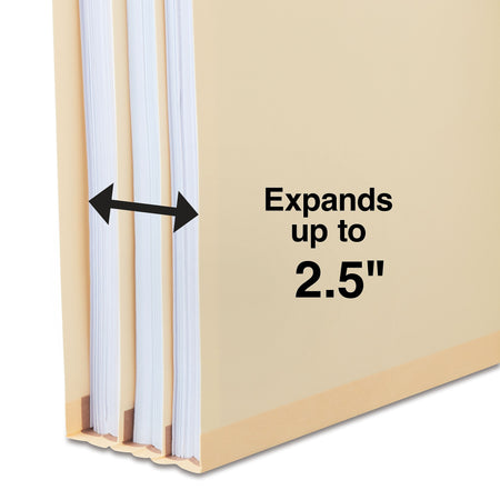 Staples® Classification Folder, 2-Dividers, 2 1/2" Expansion, Letter Size, Manila, 10/Box