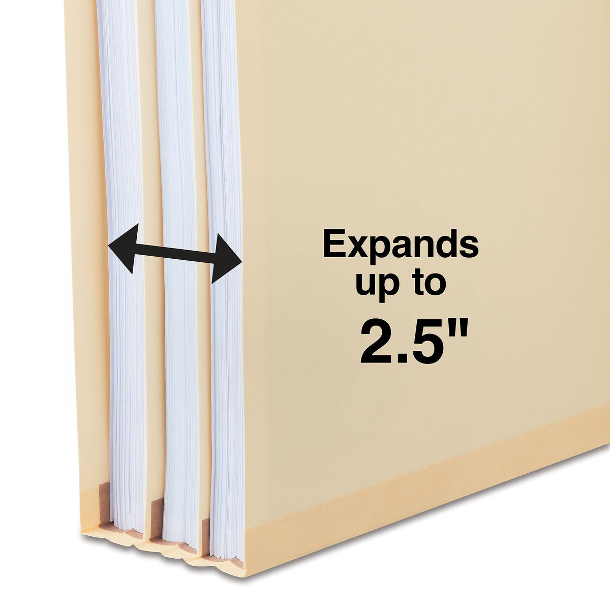 Staples® Classification Folder, 2-Dividers, 2 1/2" Expansion, Letter Size, Manila, 10/Box