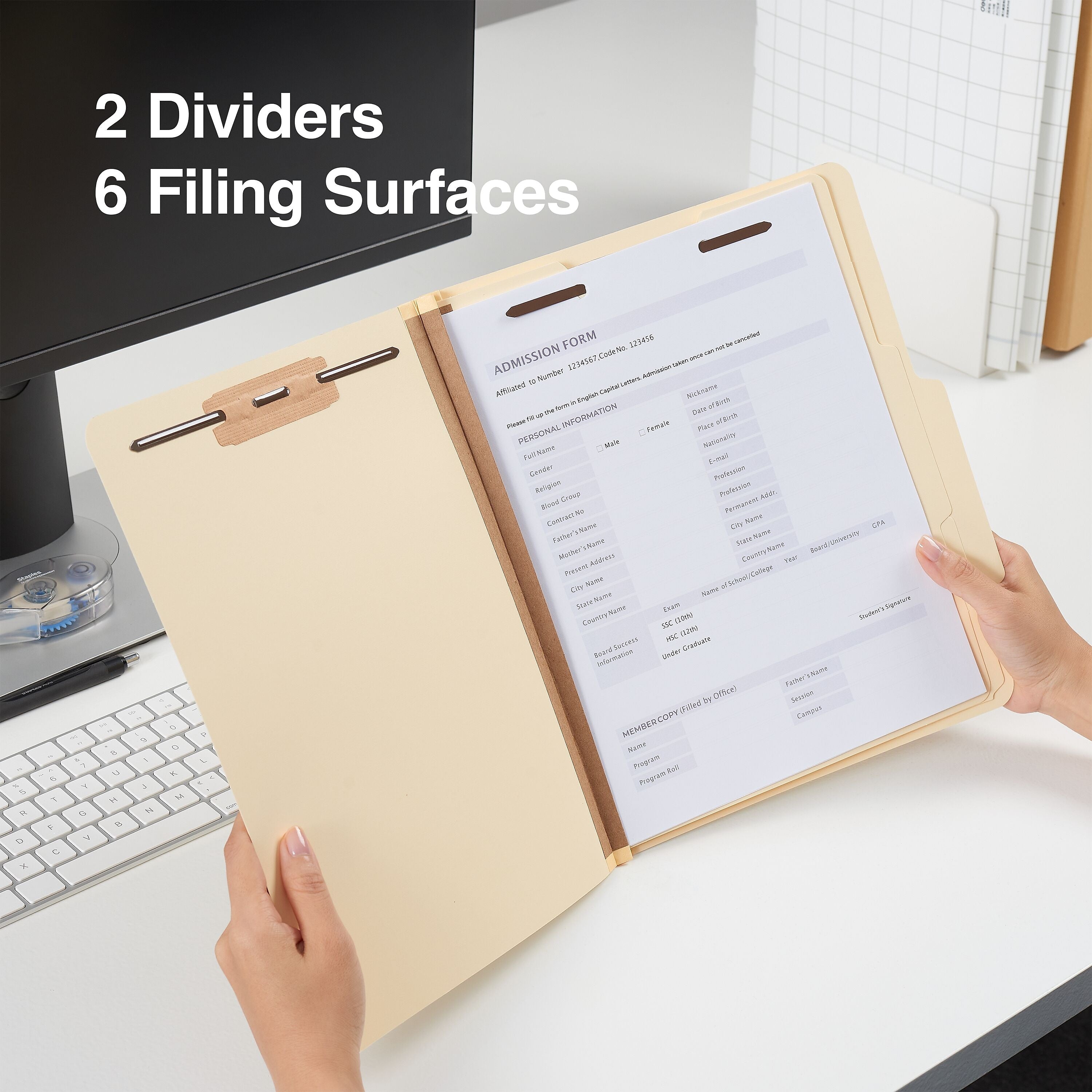 Staples® Classification Folder, 2-Dividers, 2 1/2
