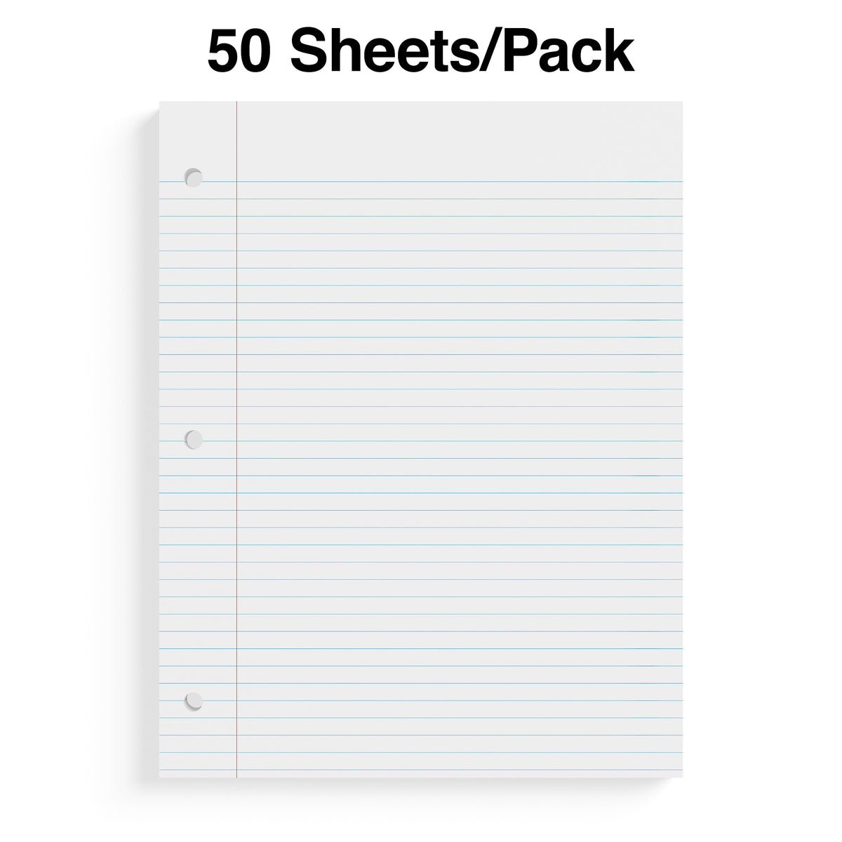 Staples® College Ruled Filler Paper, 8.5" x 11", 50 Sheets/Pack