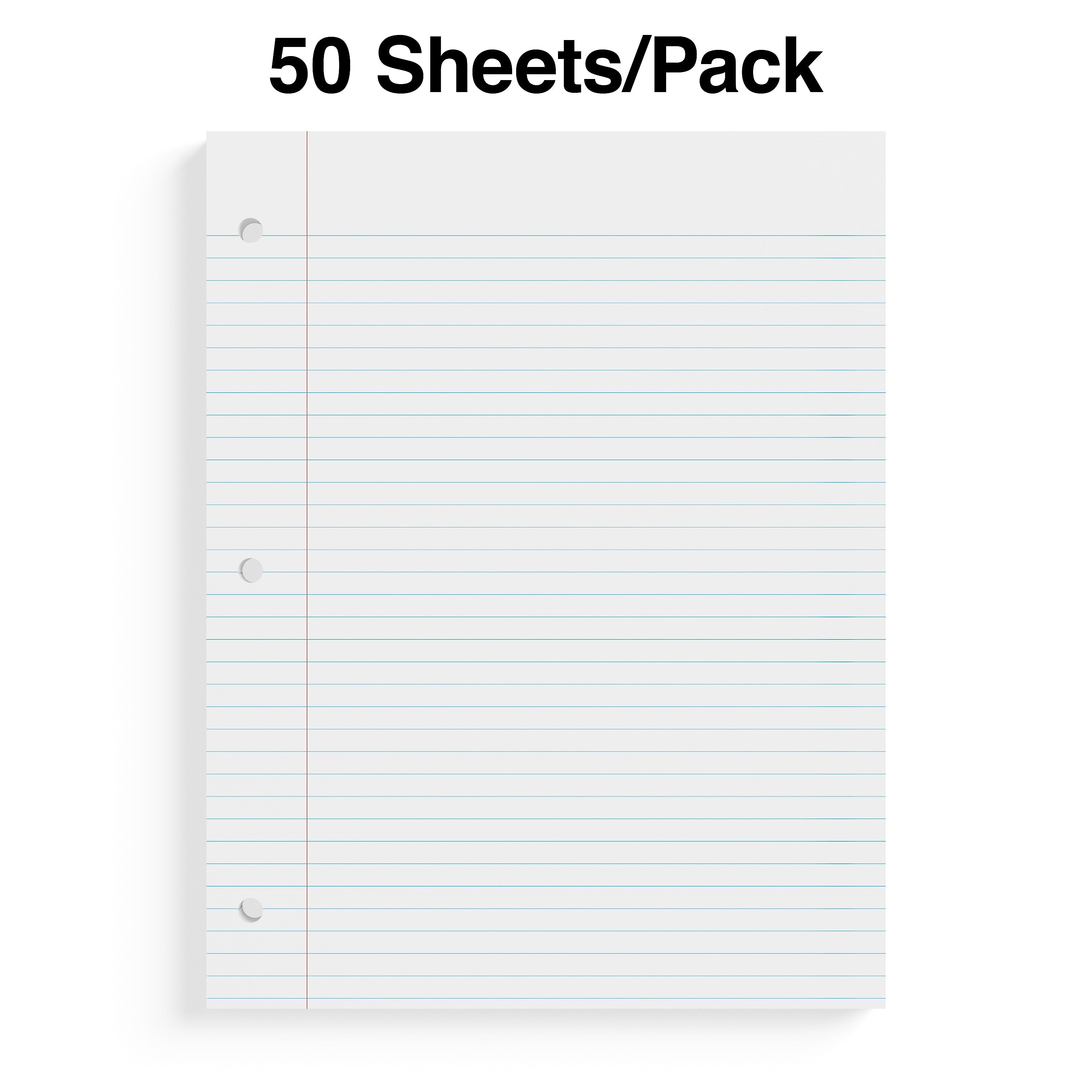 Staples® College Ruled Filler Paper, 8.5" x 11", 50 Sheets/Pack