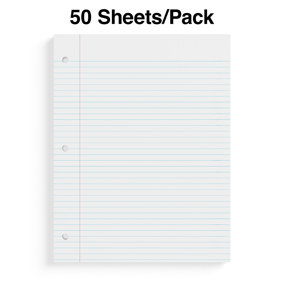 Staples® College Ruled Filler Paper, 8.5" x 11", 50 Sheets/Pack