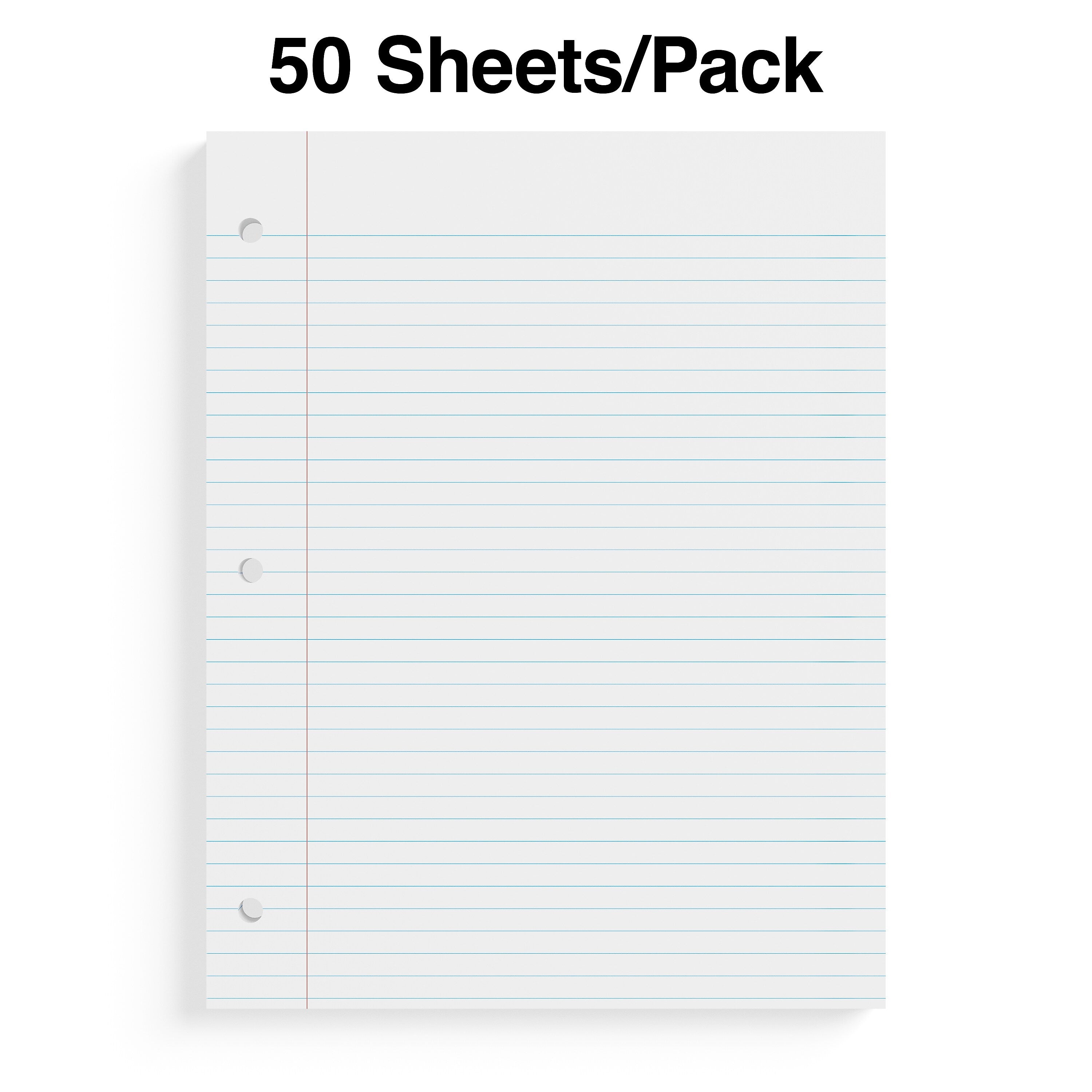 Staples® College Ruled Filler Paper, 8.5" x 11", 50 Sheets/Pack