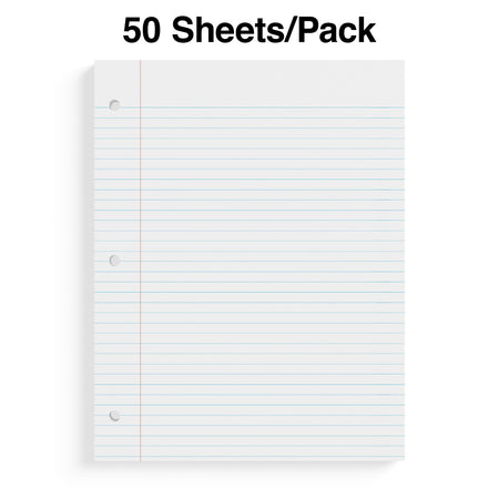 Staples® College Ruled Filler Paper, 8.5" x 11", 50 Sheets/Pack