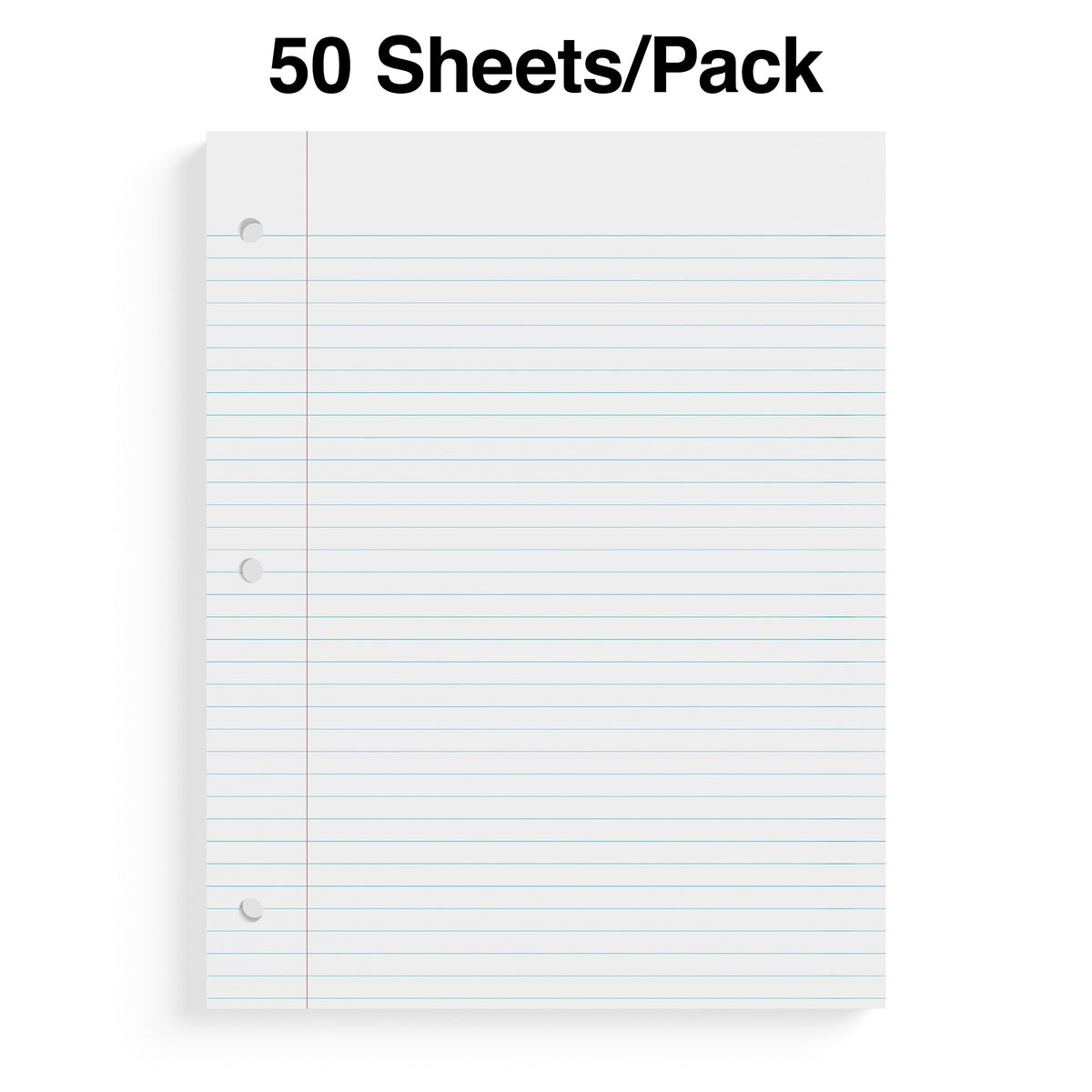 Staples® College Ruled Filler Paper, 8.5" x 11", 50 Sheets/Pack