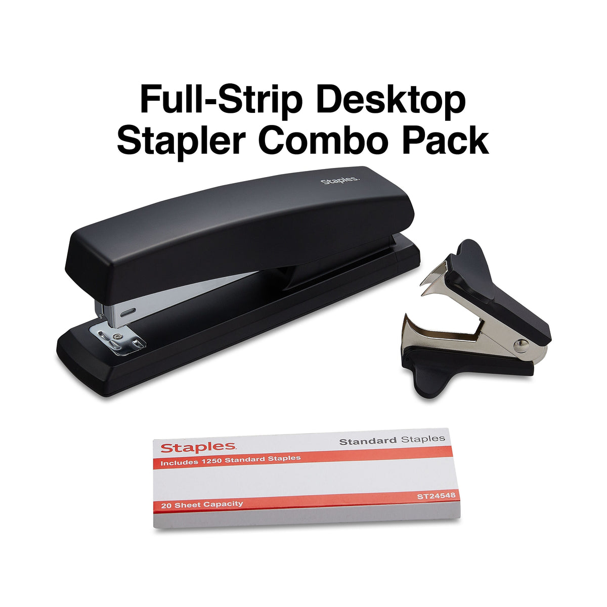 Staples Combo Pack Desktop Stapler, Full-Strip Capacity, Black